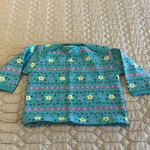 Hanes SoftKnit Baby Sweater with Teal and Pink Patterns